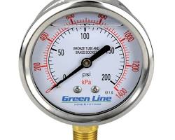 Gauge, 0-200PSI, 2.5", SS Case, 316 SS wetted parts, Liquid Filled, 1/4" Lower Connection